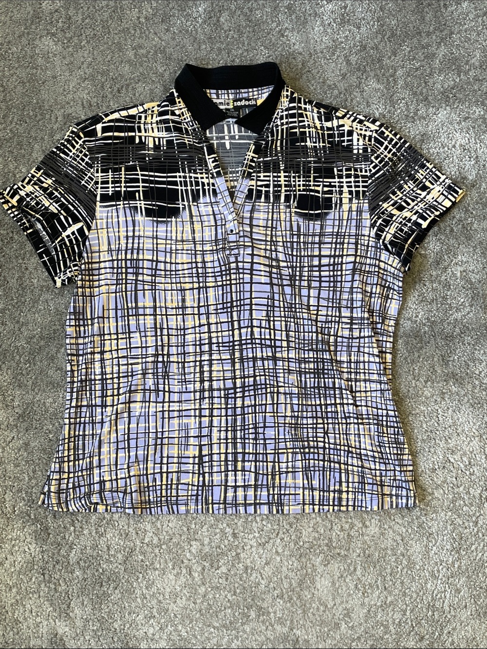 EC Jamie Sadock Short Sleeve Lightweight Top Purple / Black / Grey - Size XXL